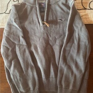 Vineyard Vines Men's Brown Zip-Neck Sweater